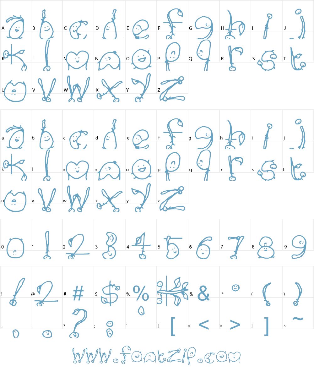 Happy Potatoes Font Character